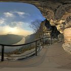 Aussicht von der Bastei ins Elbtal bei Rathen