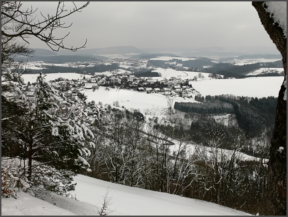 Aussicht von der Kirche auf den Ort Rechberg