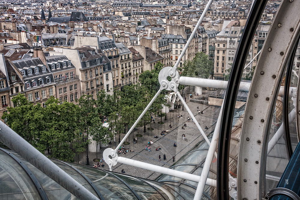 Aussicht von der Rolltreppe am Beaubourg