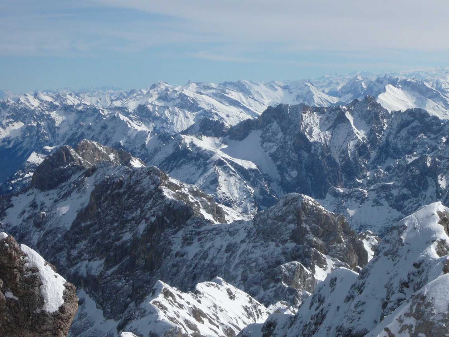 Aussicht von der Zugspitze im März 2013