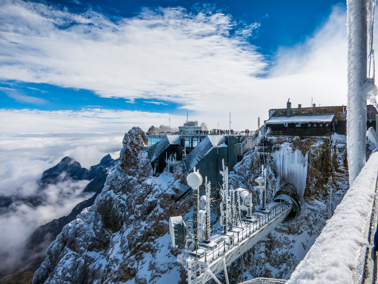 Aussichtsplatform Zugspitze im September 2