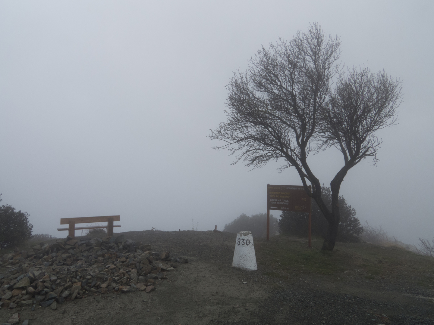 Aussichtspunkt bei Nebel