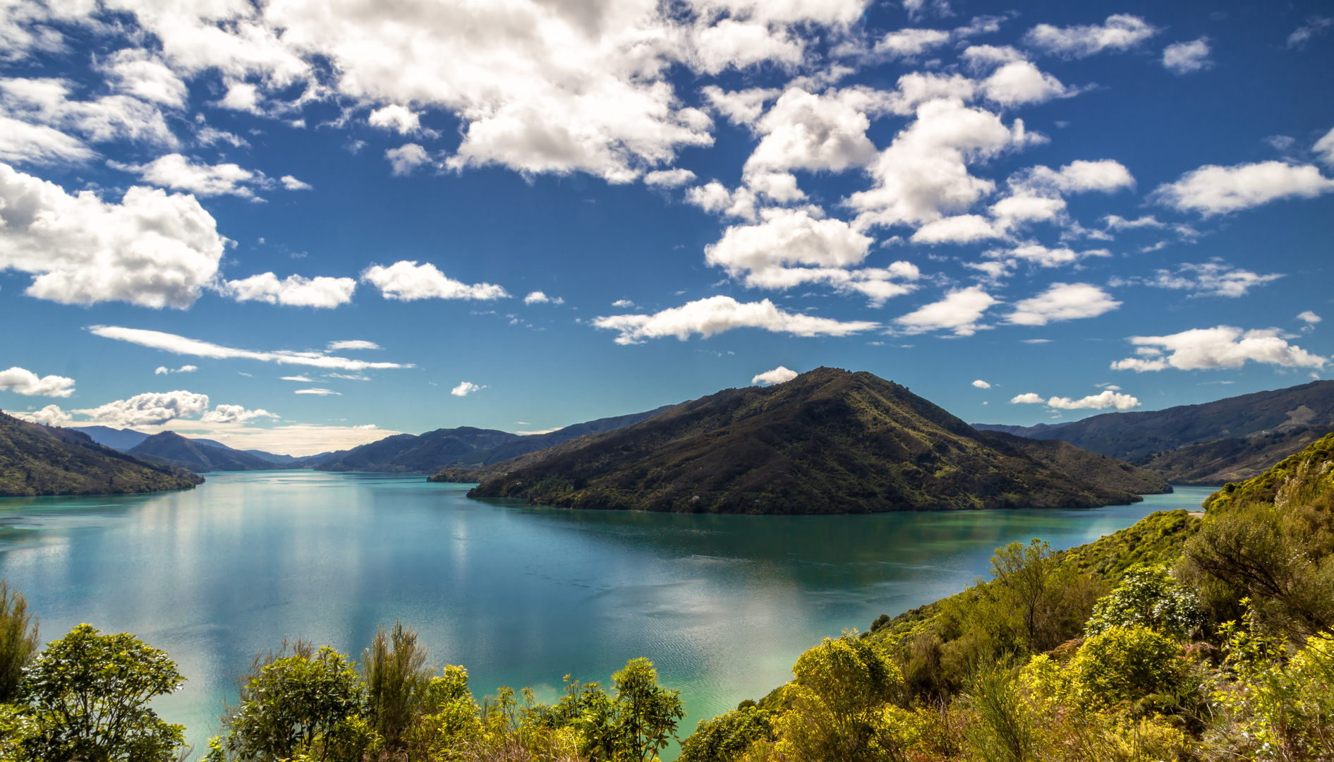 Aussichtspunkt in den Marlborough Sounds