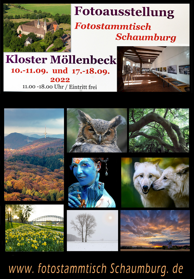 Ausstellung Fotogruppe Schaumburg in der Galerie im Kloster Möllenbeck 2022