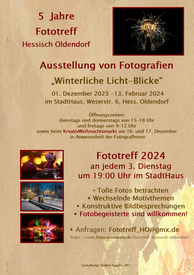 Ausstellungsplakat Fotografien „Winterliche Licht-Blicke“