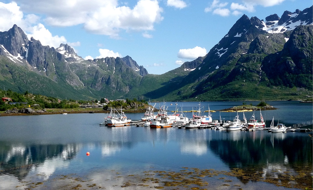 Austnes-Fjord mit Trolltindane / Lofoten