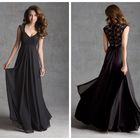 Australia Black Floor Length Bridesmaid Dress