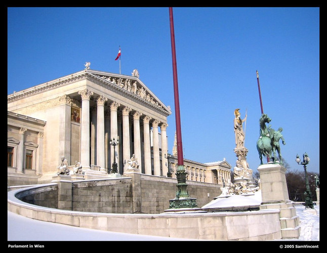 Austrian Parliament on a winter's day