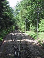 Ausweichstelle der Bergbahn