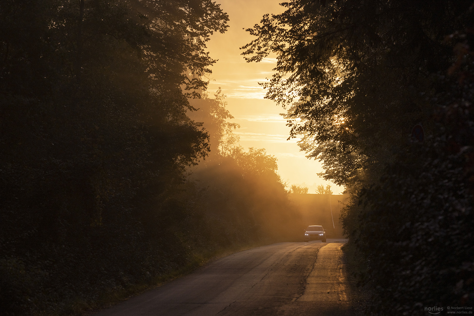 Auto im Morgenlicht