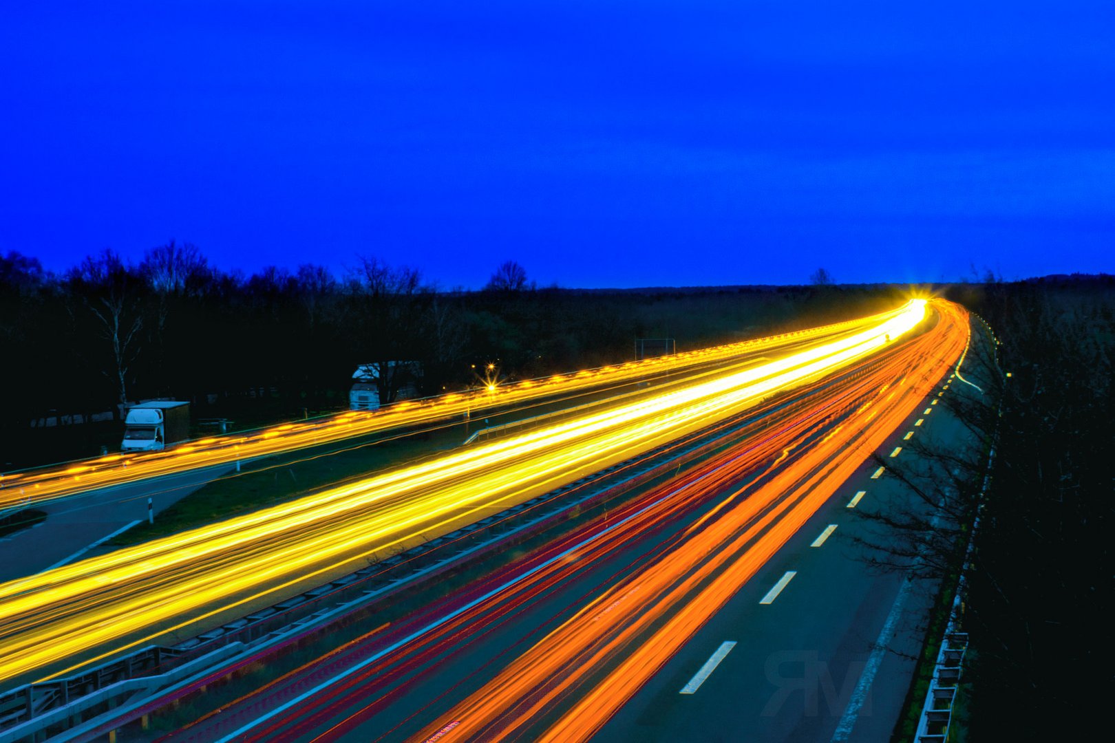 Autobahn A1 Nachts