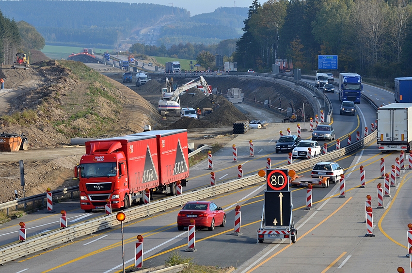 Autobahn-Baustelle