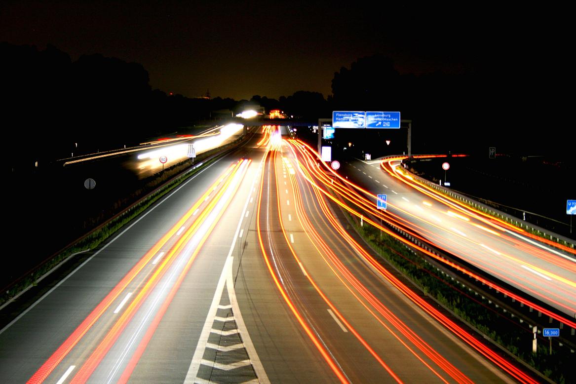 Autobahn Bei Nacht Foto Bild Architektur Strassen Brucken Autobahn Bilder Auf Fotocommunity