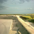 Autobahn gegen Landschaft