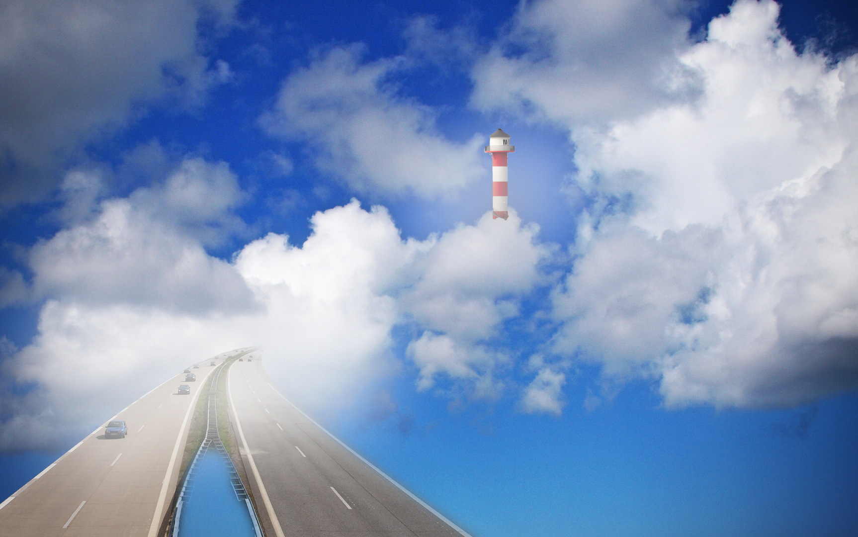 Autobahn in den Wolken