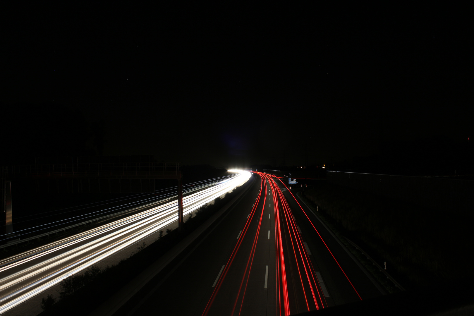 Autobahn in der Nacht - Zubringer Bühl (Baden)