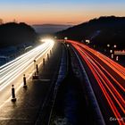 Autobahnbaustelle bei Nacht