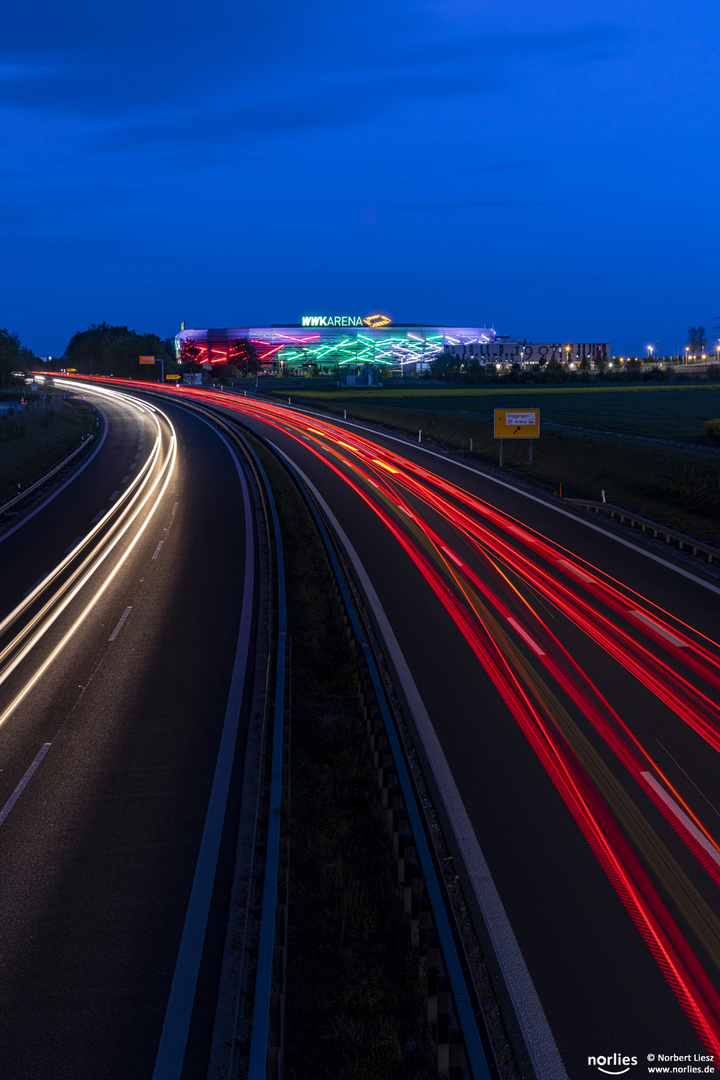 Autolichter an der WWK Arena