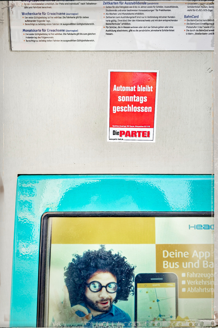 Automat bleibt Sonntags geschlossen ...