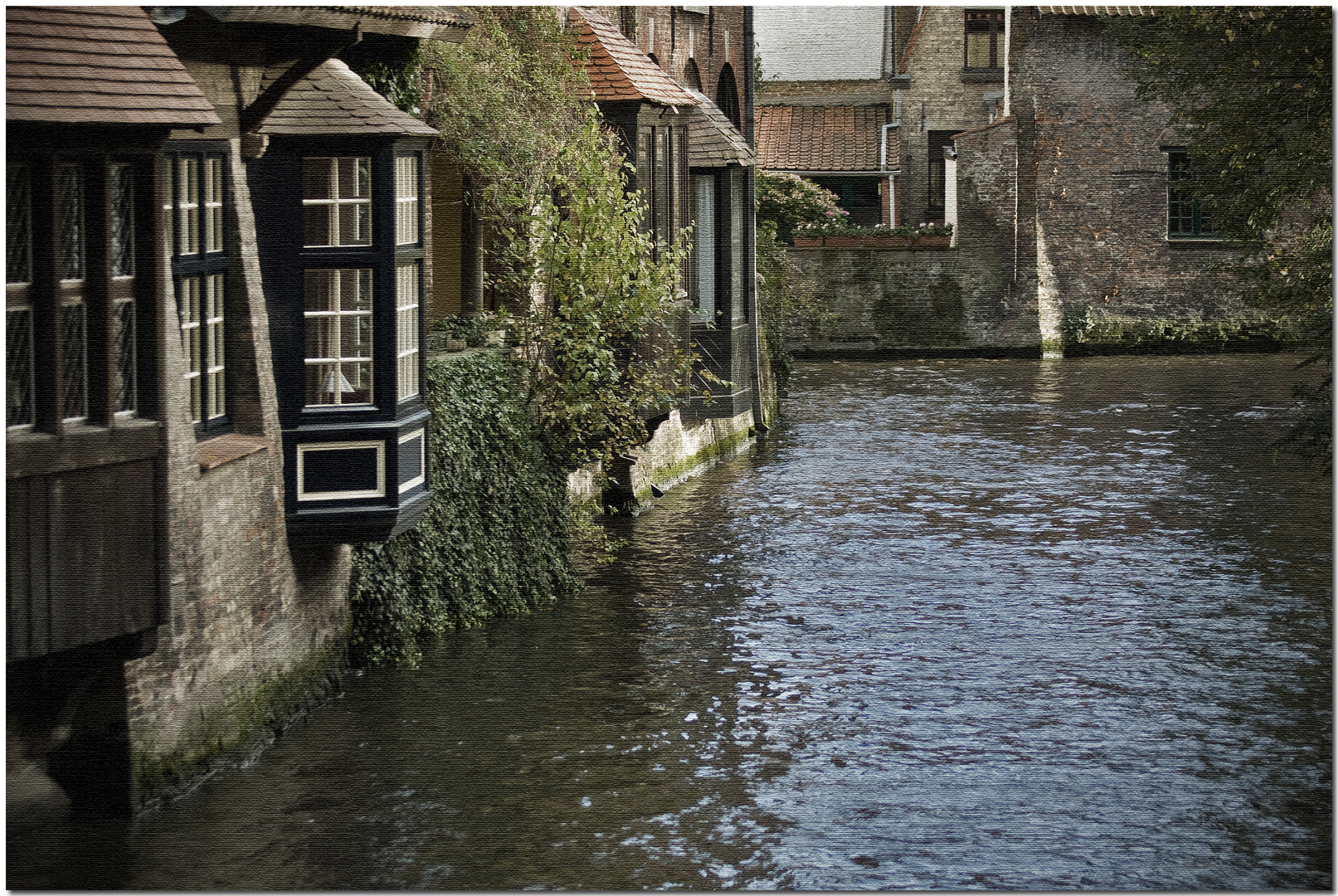 Automne à Bruges IX Canal sur toile