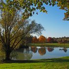 Automne sur un des lacs du parc de Gauge  -  Condom