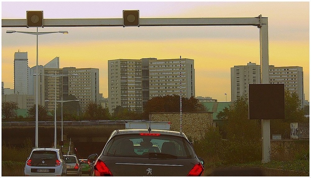 Autoroute Rouen-Paris, approche de la capitale