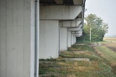 autostrada 8 Bridge over troubled traffic.