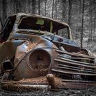 Autowrack im Wald