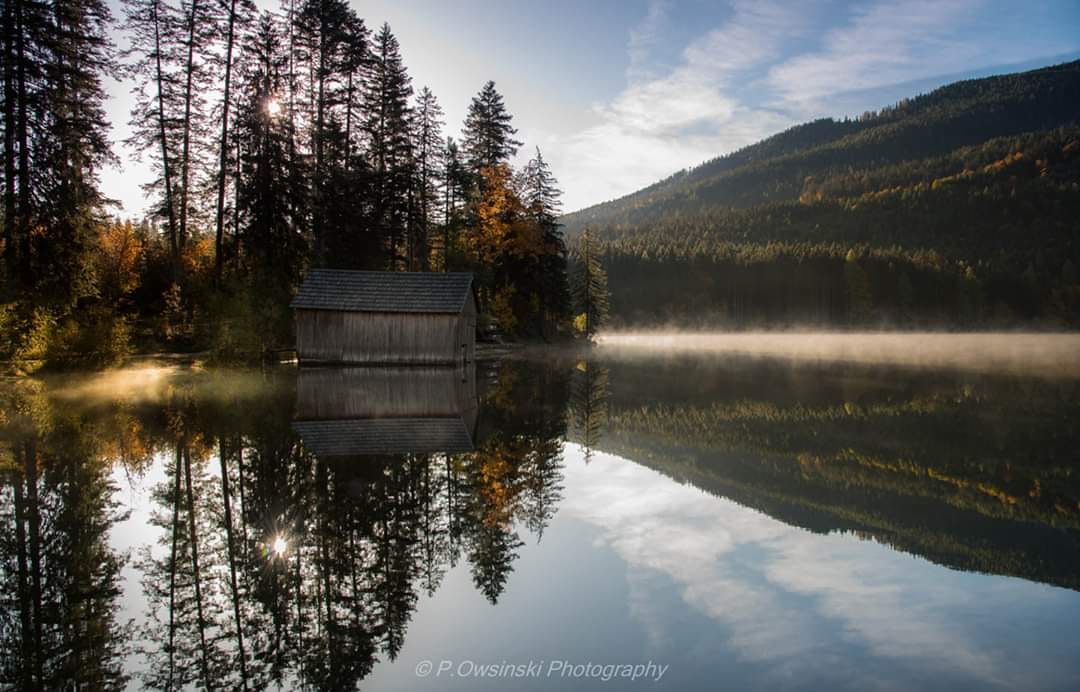 Autumn sunrise over the lake