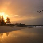 Autumn sunset by the ocean