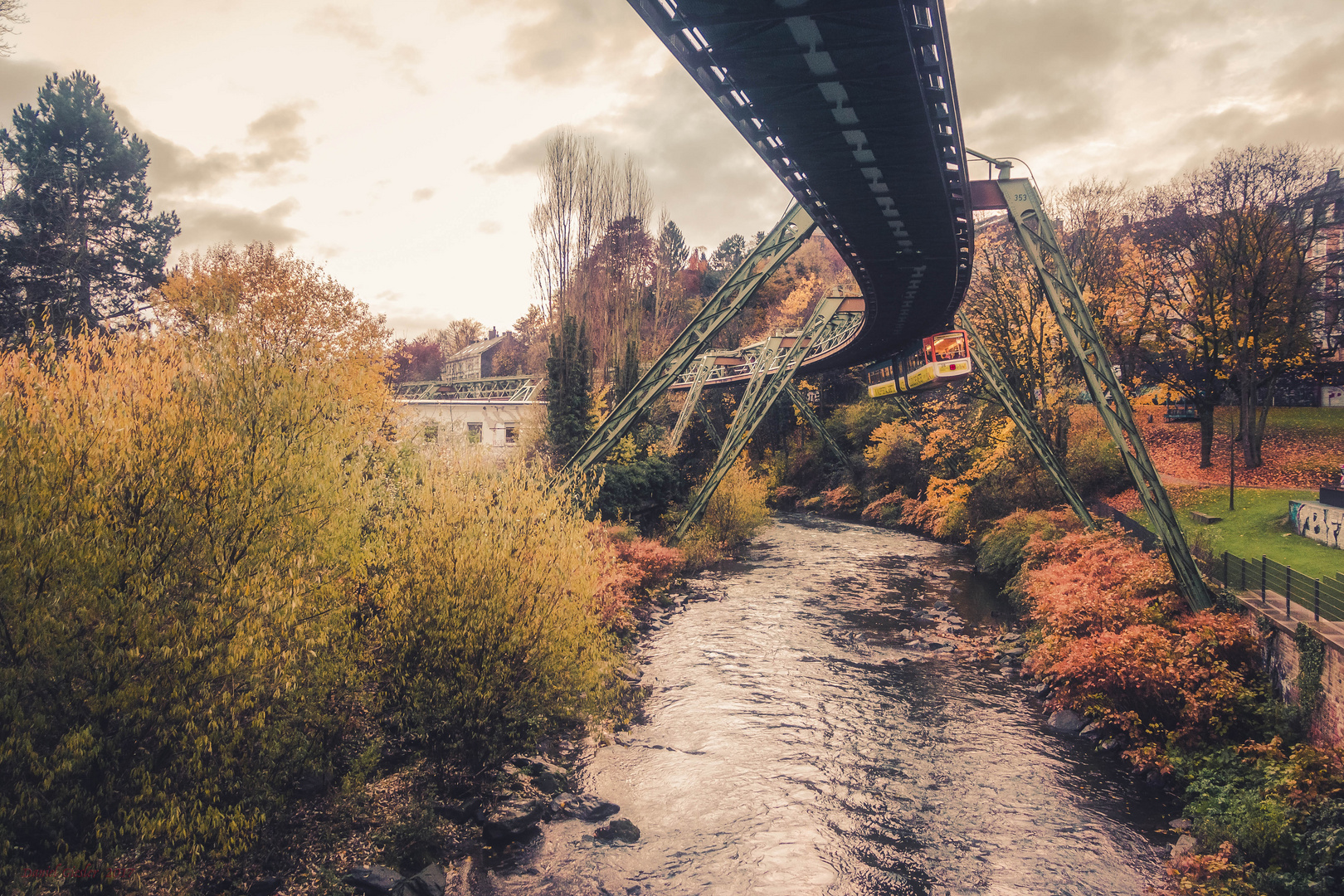 Autumn trip high above the water