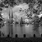 autumn view onto the Cathedral to Lübeck