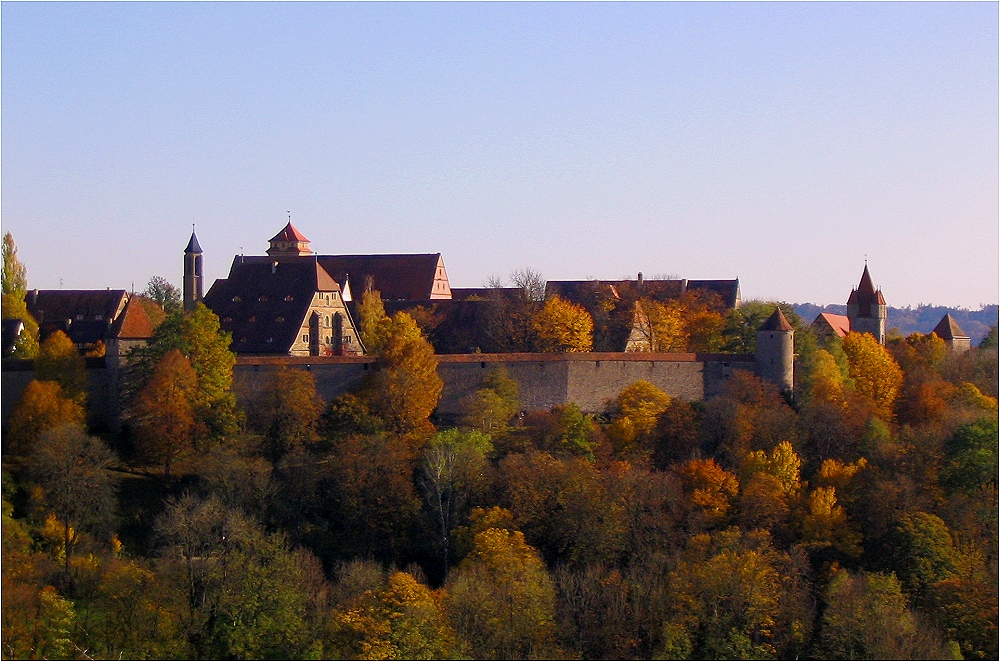 Autumnal colours surround the town