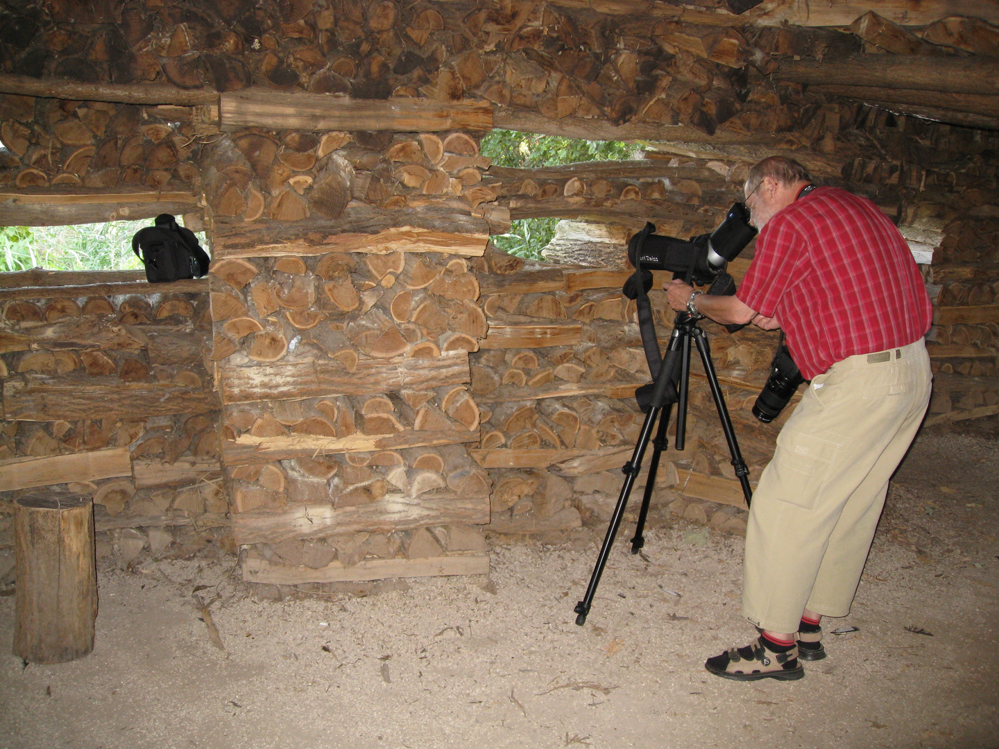 Axel mit Digiskop am kleinen Balaton