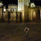 Ayer.Delante de la catedral de Lugo