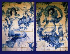 Azulejos-Gemälde, Palacio de Estoi, Algarve