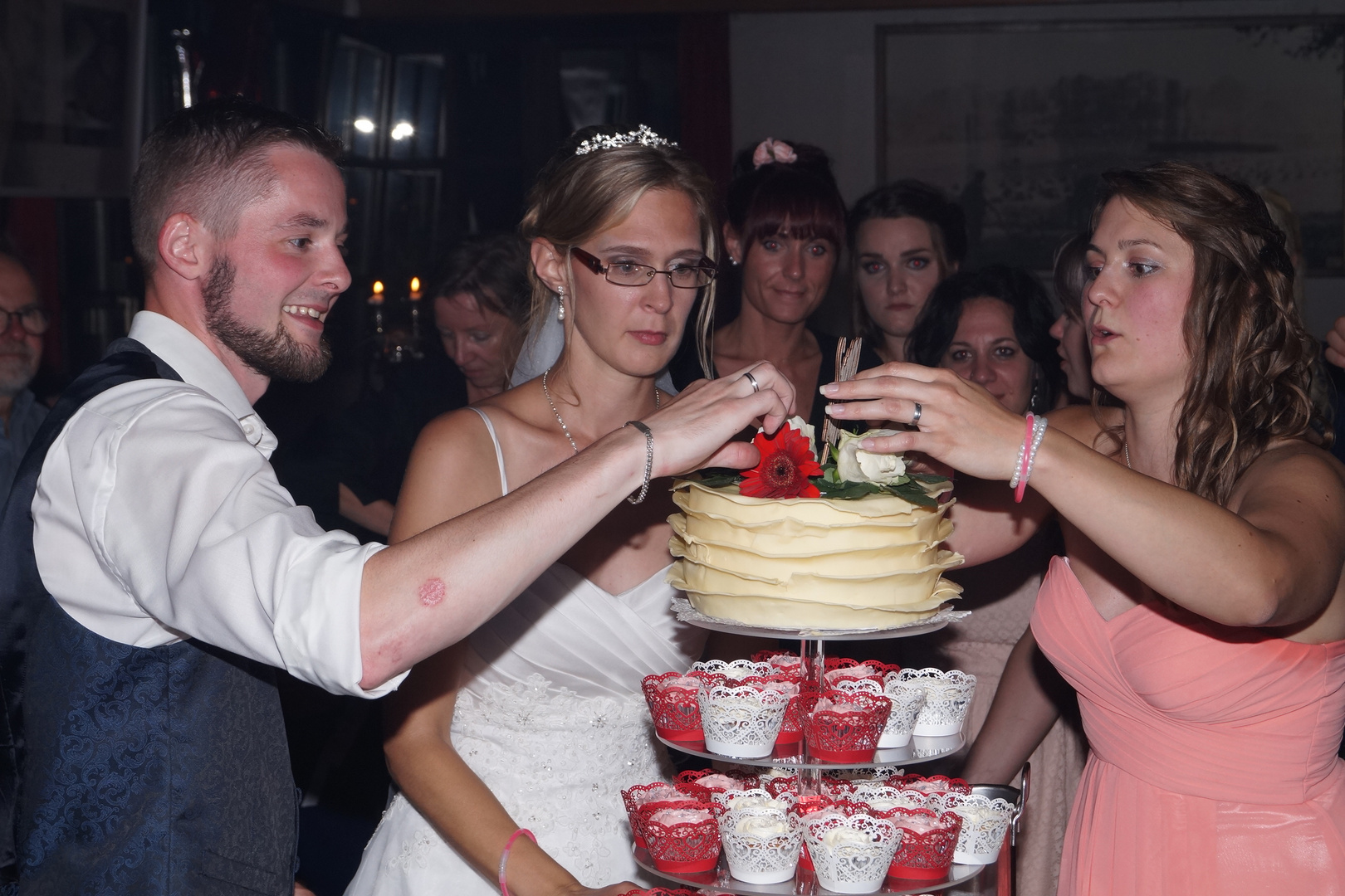 B & A Hochzeit Torte