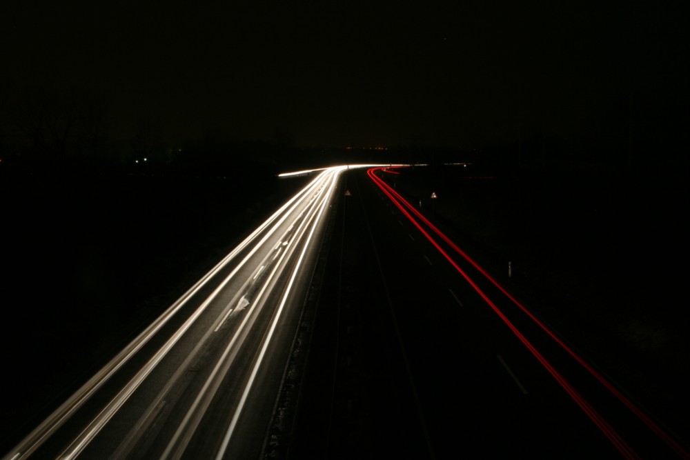 B91 Blickrichtung nach Halle/Saale gestern um 22: 42 Uhr