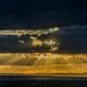 Sonnenuntergang ber den Badlands von New Mexico