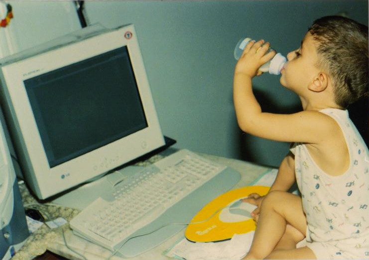 baby and computer