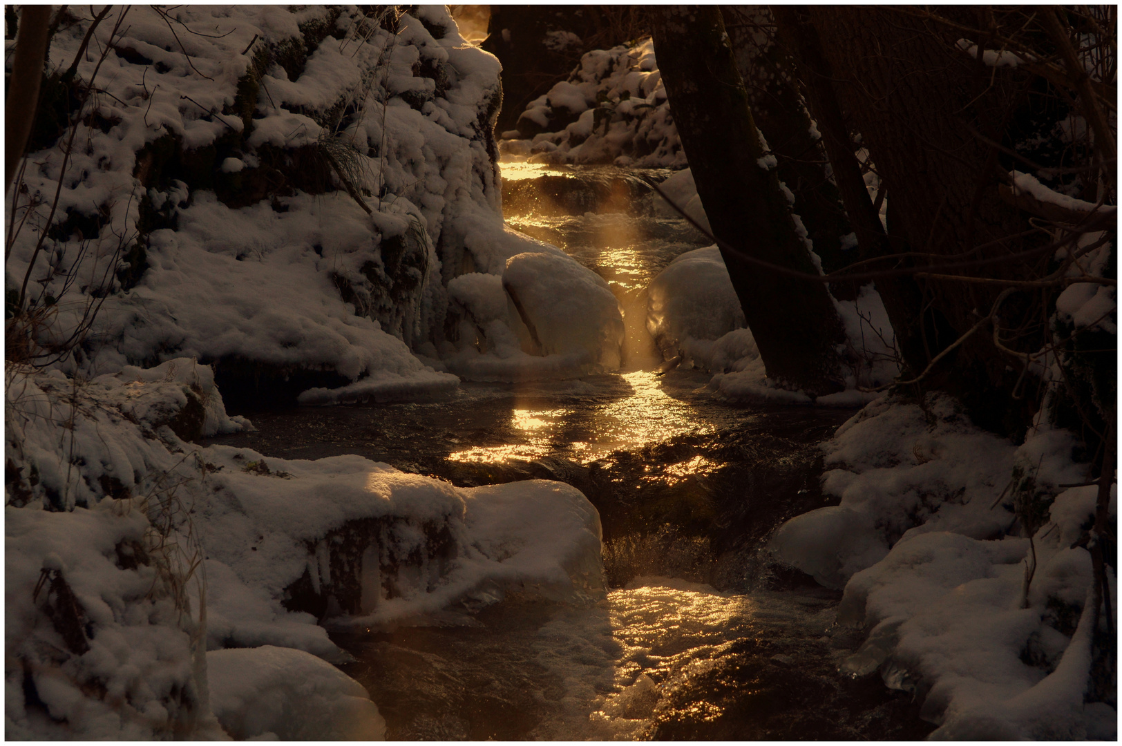 Bachlauf im Winter