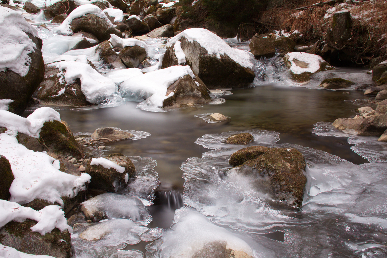 Bachlauf im Winter