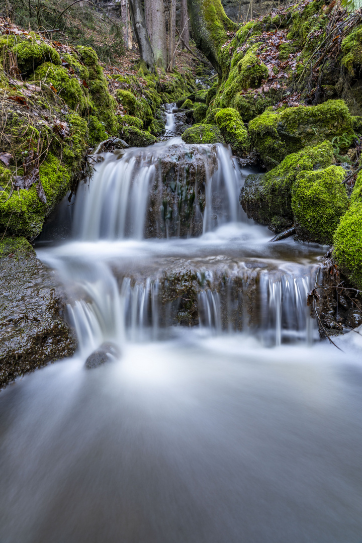 Bachlauf mit kleinen Wasserfällen