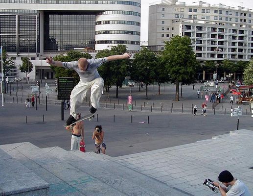 Backside ollie 180, Bercy, Paris, June 2002. Big one!