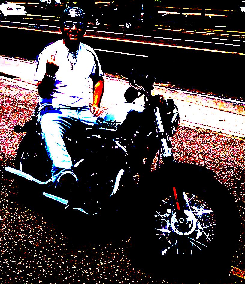 BAD ASS BIKER ON HIS HARLEY: POP ART