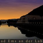 Bad Ems, Panorama am Abend.