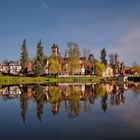 Bad Klosterlausnitz im Sonnenaufgang am Frühlingsmorgen 