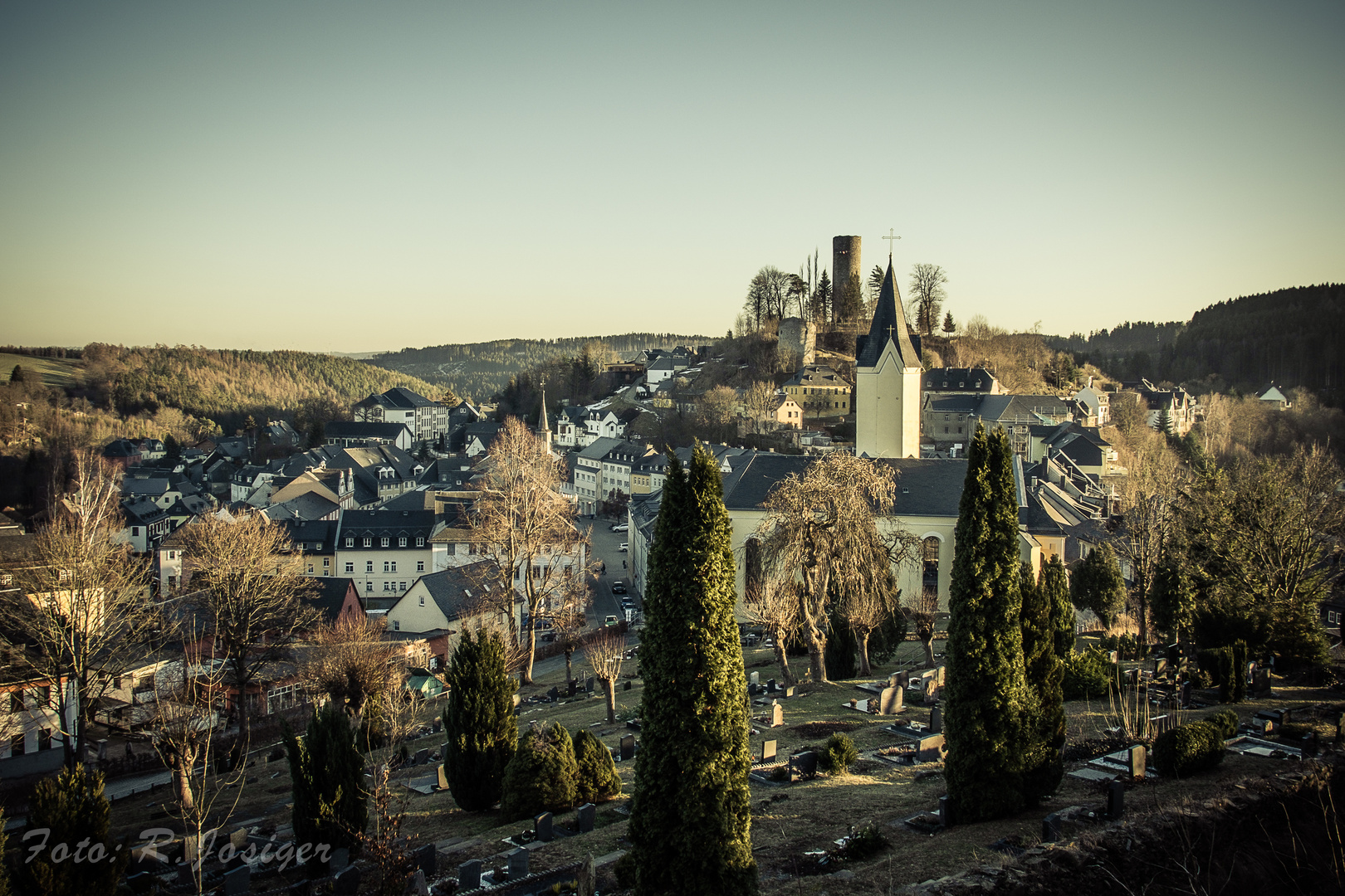 Bad Lobenstein mit seiner Burgruine "Alter Turm" 