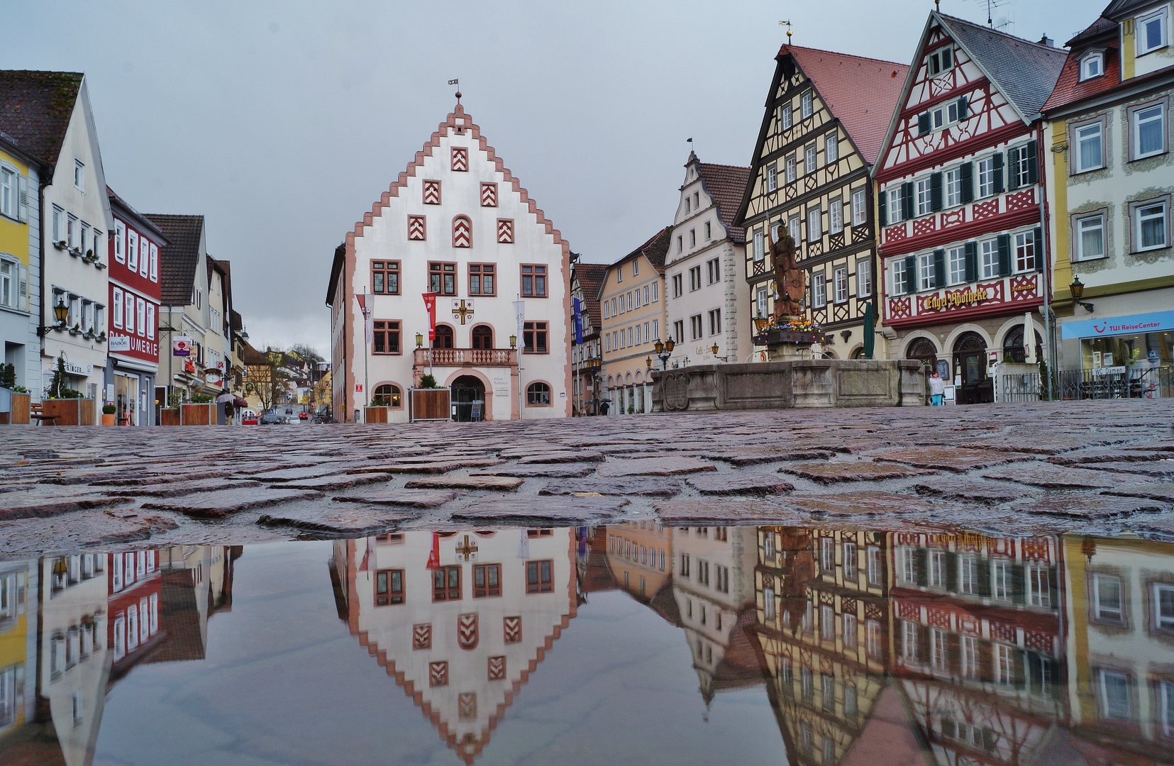 Bad Mergentheim bei Regenwetter.