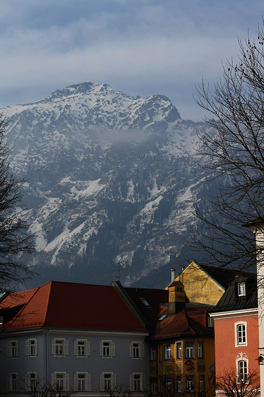 Bad Reichenhall Rathausplatz mit Hochstaufen